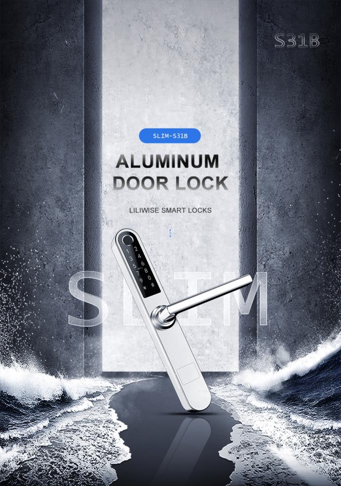 Smart Room Door Locks Aluminium Modern Stainless Steel Untuk Rumah Tangga / Pusat Perbelanjaan 0