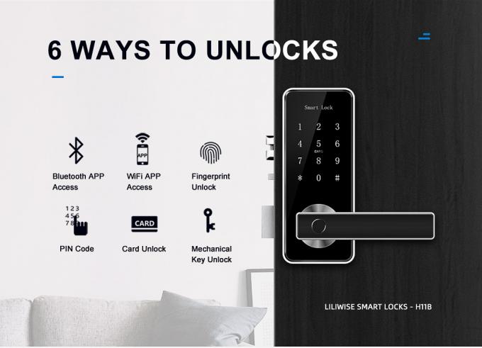 Kunci Pintu Sidik Jari Cerdas Bluetooth Kunci Kombinasi Sidik Jari Dengan Kunci Master 2