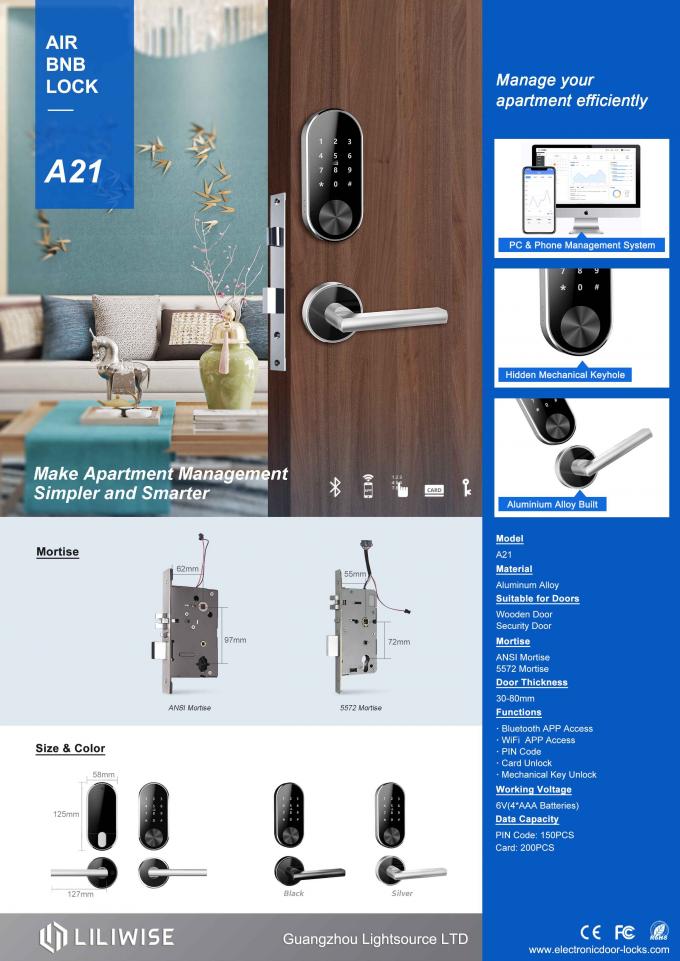 Remote Control Kunci Pintu Hotel Layanan OEM Cerdas WiFi Online Dengan APP 2