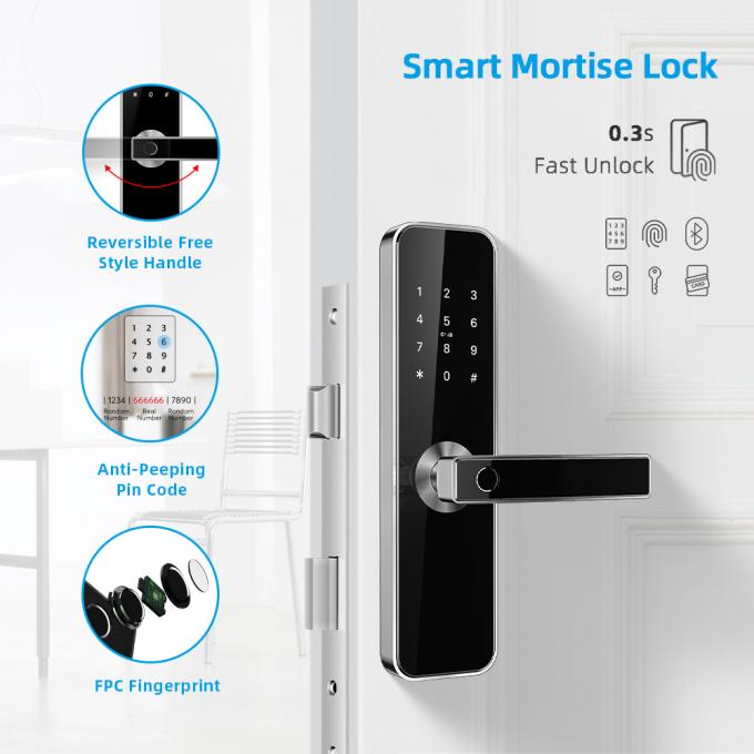 Ruang Cerdas Kunci Pintu Keselamatan Sidik Jari Nirkabel Bluetooth TTLock APP Digital Kunci Cerdas 1
