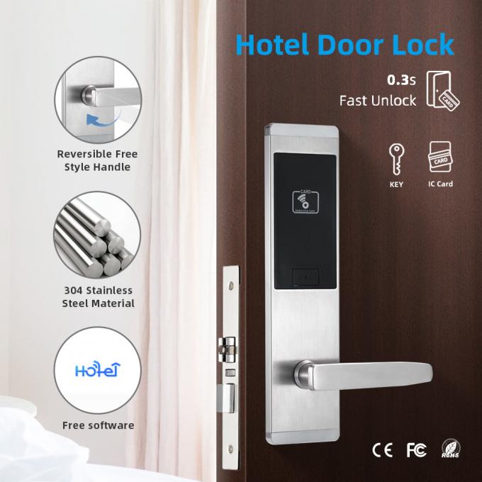 Zinc Alloy Black Hotel Kunci Kartu Kunci Pintu Dengan Jenis Kartu ANSI Mortise MF1 0