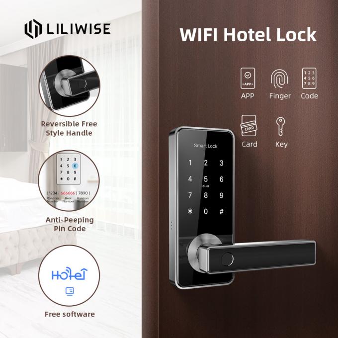 Smart Hotel Door Lock Cerdas Rumah Wifi Biometric Fingerprint Unlock 1