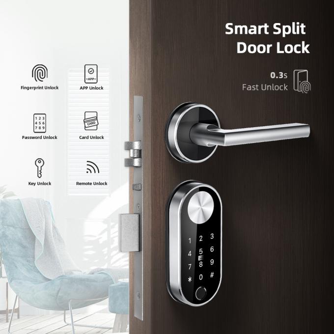 Kode Standar Eropa Kunci Pintu Split Biometric Fingerprint Nirkabel Rumah Modern Bluetooth 0