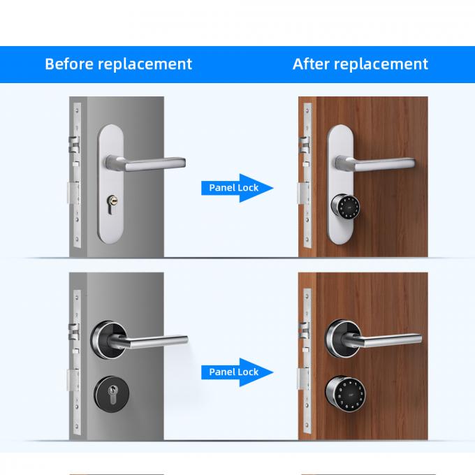 Kunci Pintu Silinder Sidik Jari Kunci Kartu Kode Kunci Residential yang Dapat Disesuaikan 3