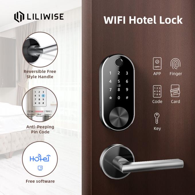 Aluminium Alloy Split Hotel Door Locks Fingerprint Password Digital Smart 2