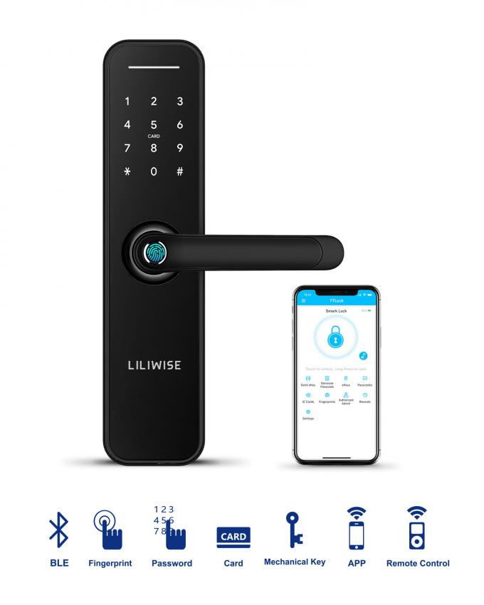 OEM Remote Control Smart Lock Keamanan Rumah Kunci Pintu Biometrik Sidik Jari 0