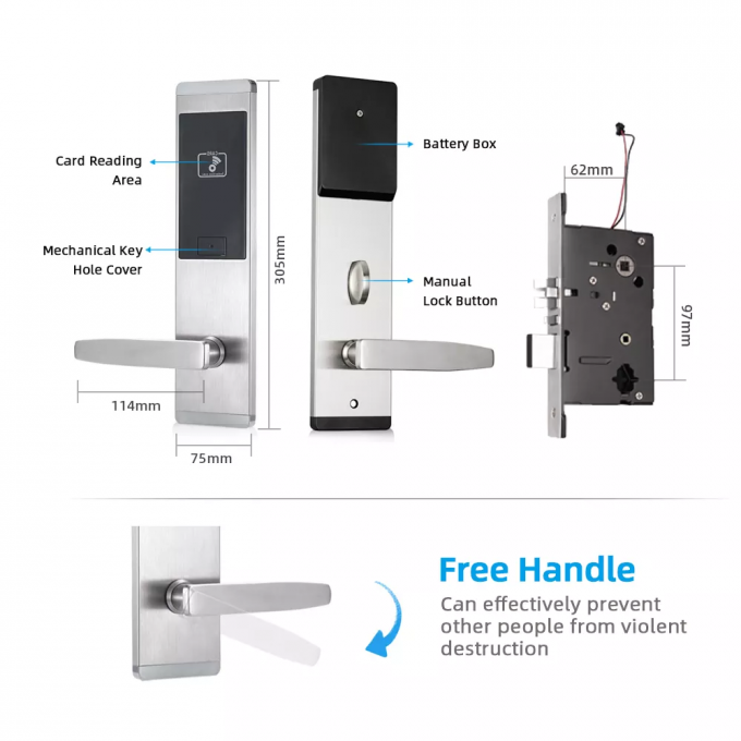 Gedung Kantor / Sistem Kunci Pintu Hotel Kartu RFID 13.56MHz Garansi 1 Tahun​ 0
