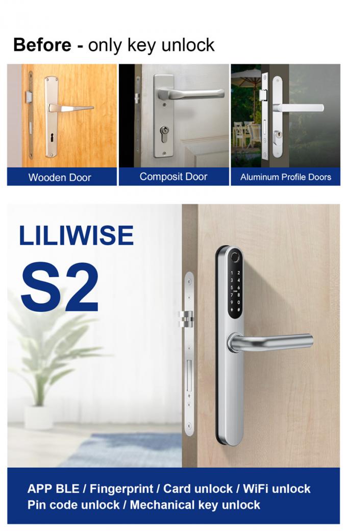 WIFI Waterproof Elegan Elektronik Slim Digital Smart Door Lock 2