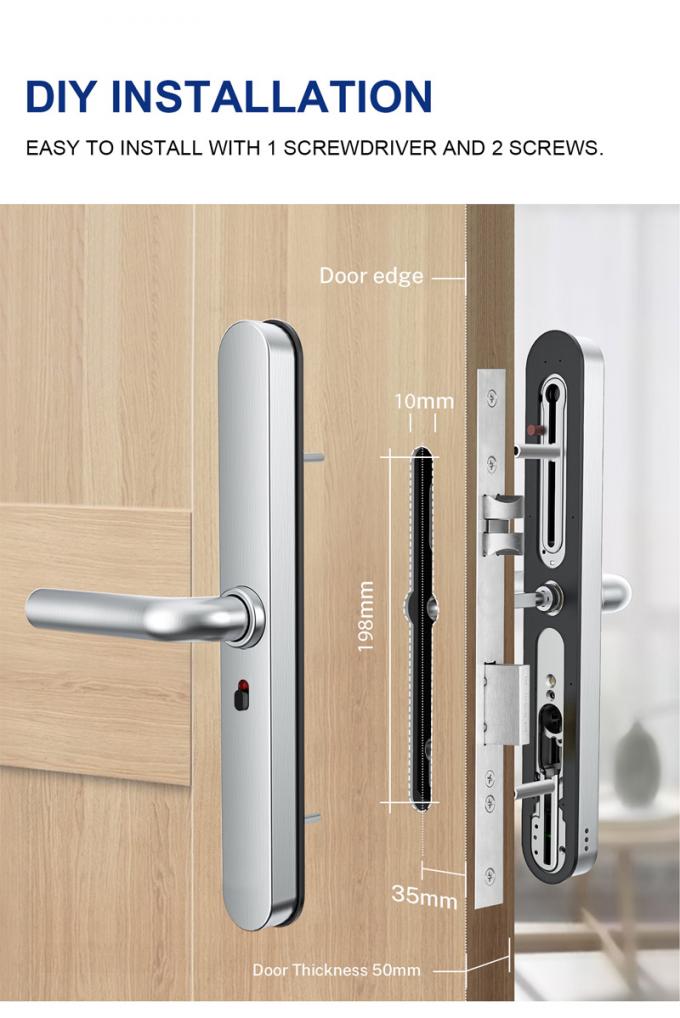WIFI Waterproof Elegan Elektronik Slim Digital Smart Door Lock 3