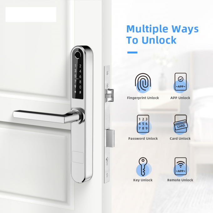 Kunci Pintu Aluminium Pintu Geser Ayun Cerdas Ultrathin Bluetooth Kunci Mekanik Sidik Jari 0