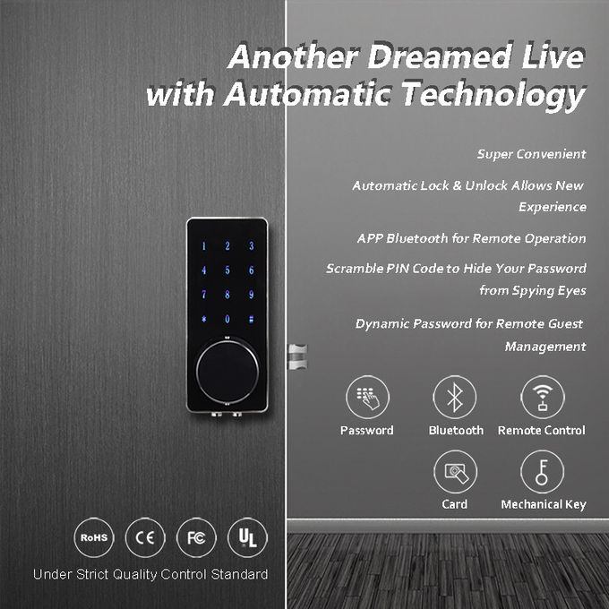 Kontrol APP Remote Lock Pintu Depan, Smart Bluetooth Self Locking Door Lock 0
