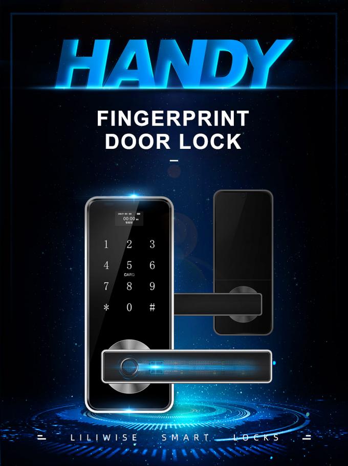 Smart Sensitive Keypad Fingerprint Kunci Pintu Dengan Alarm Keamanan Tinggi 0