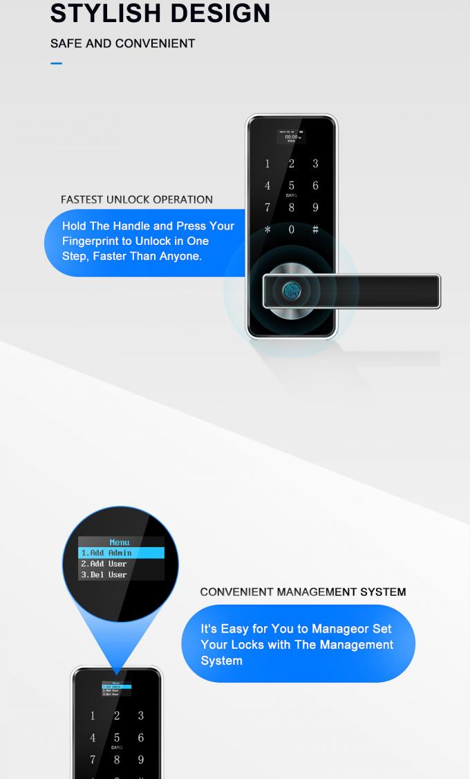 Smart Sensitive Keypad Fingerprint Kunci Pintu Dengan Alarm Keamanan Tinggi 1