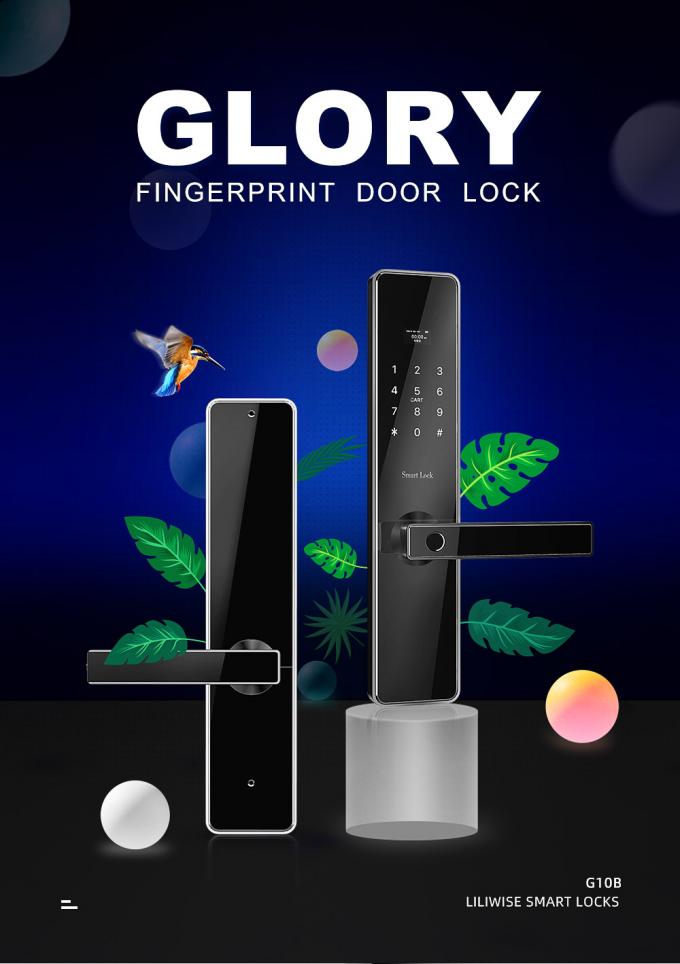 Cerdas Elektronik Kunci Pintu Kunci Kode Sidik Jari / RFID Tahan Air Beralih Kunci Pintu Untuk Rumah Tangga 0