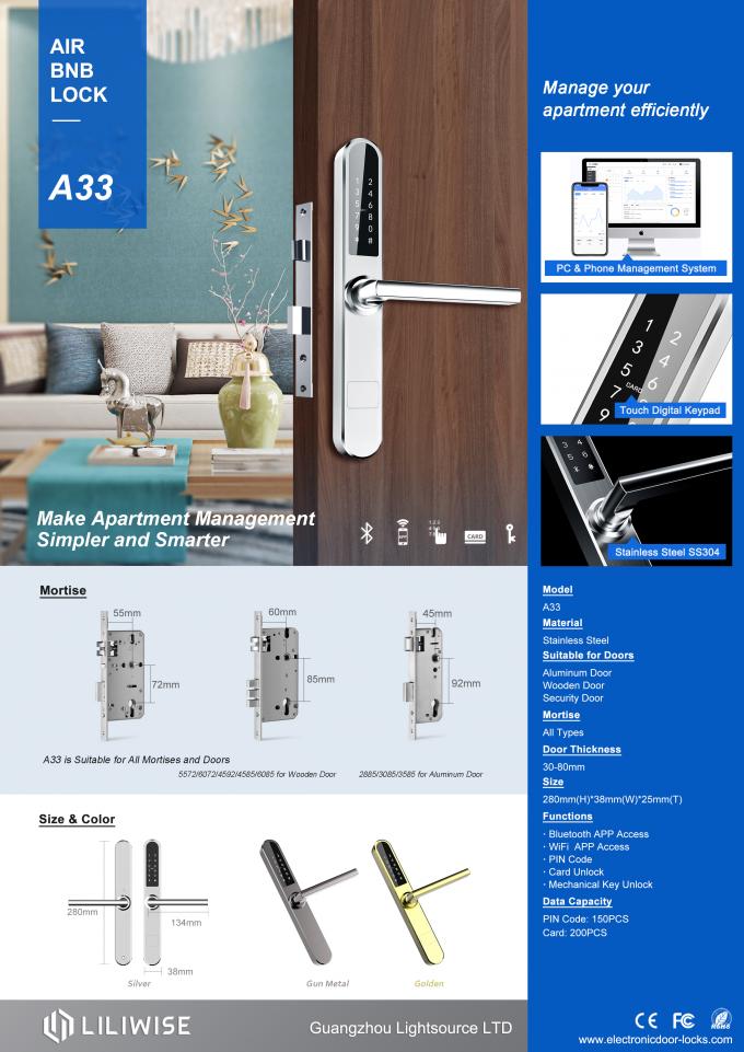 Kunci Pintu Apartemen Stainless Steel Kunci Keypad Elektronik 0