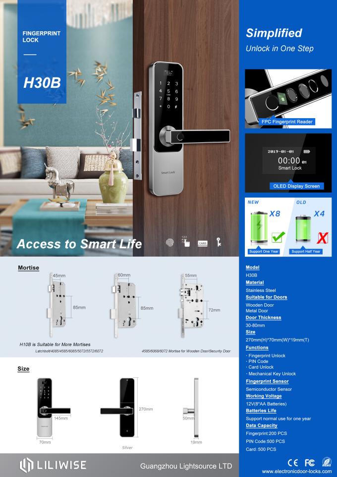 Keamanan Tinggi Kunci Pintu Sidik Jari Listrik Sentuh Digital Panel Kode Kunci Pintu Untuk Rumah 0