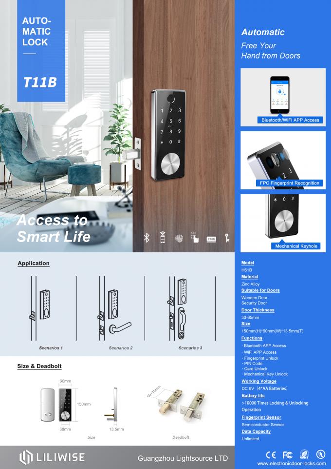 Sidik Jari Kunci Pintu Elektronik Bluetooth Untuk Houesehold dan Komersial 1