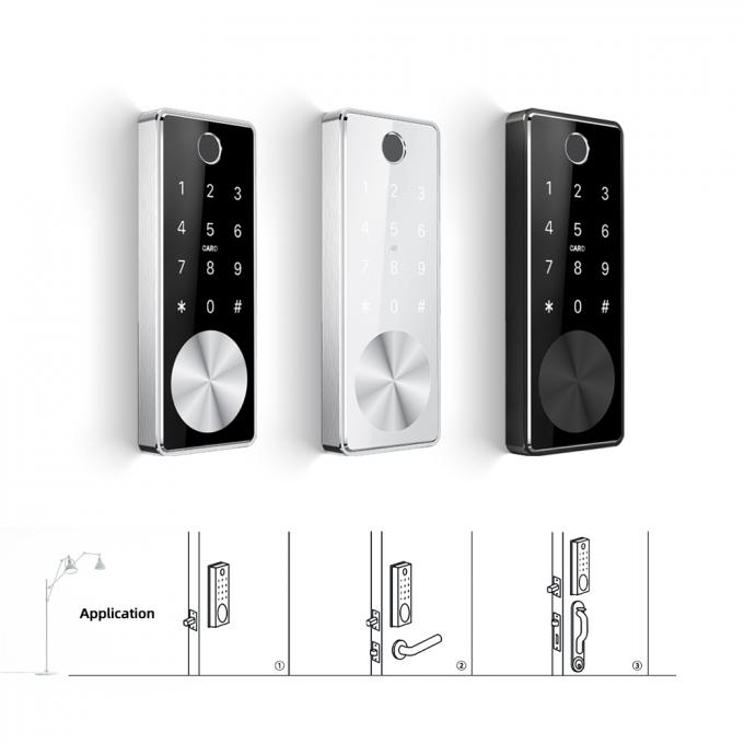 Kode Kunci Pintu Bluetooth Layar Sidik Jari Ruang Paduan Seng Kunci Pintu Panel Akrilik 0
