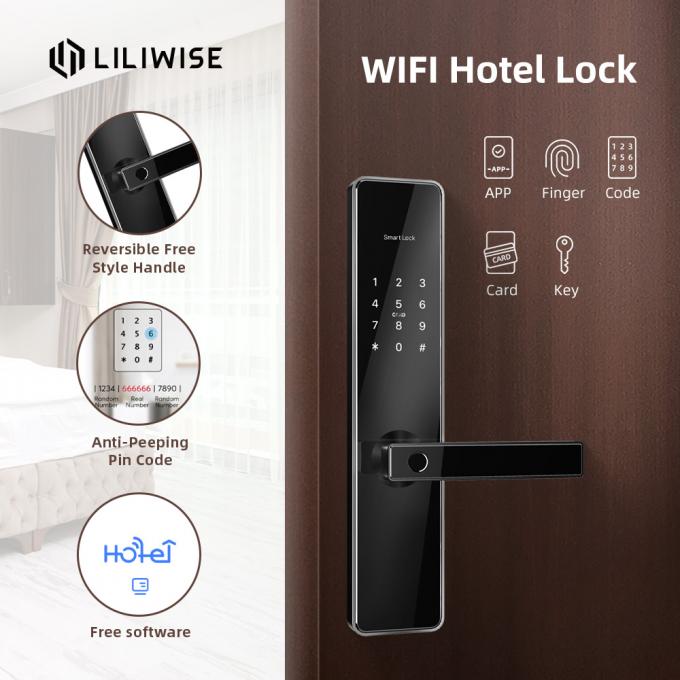 Keamanan Kunci Pintu Hotel Multi Fungsional Kata Sandi Sidik Jari Digital Cerdas Cerdas 4