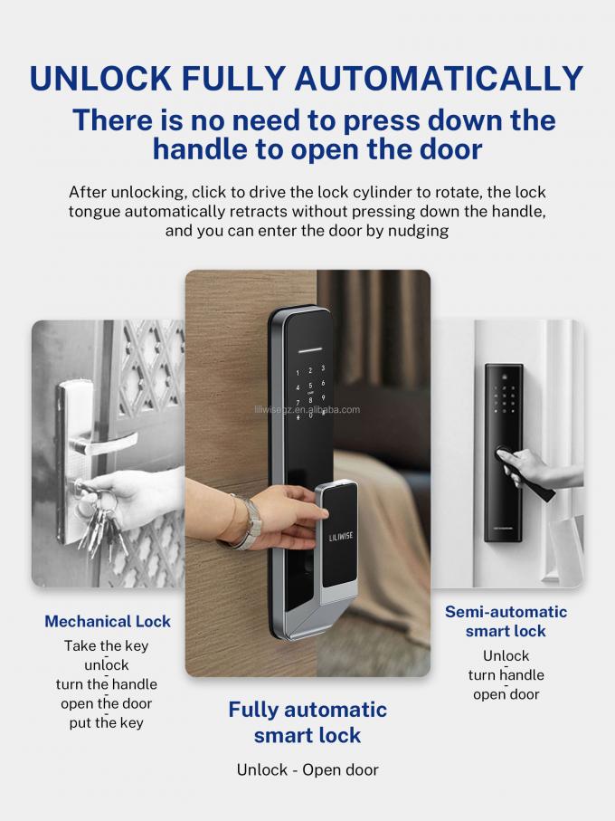 Liliwise Security Digital Doorbell Tuya Wifi Smart Fingerprint Lock Face Recognition Kamera Pintu Kunci Kontrol De Accesos 4