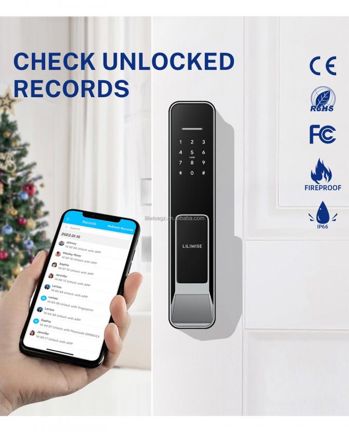 Liliwise Security Digital Doorbell Tuya Wifi Smart Fingerprint Lock Face Recognition Kamera Pintu Kunci Kontrol De Accesos 8