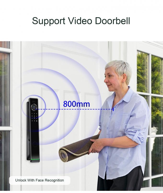 Liliwise Fechadura Digital Tuya Intelligente Cerradura Wifi Keamanan Wireless Password Keyless Smart Door Lock Dengan Kamera 6