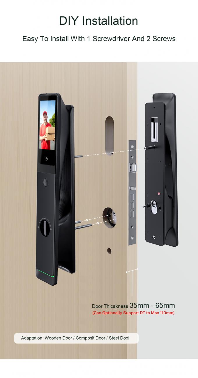 Liliwise Fechadura Digital Tuya Intelligente Cerradura Wifi Keamanan Wireless Password Keyless Smart Door Lock Dengan Kamera 14