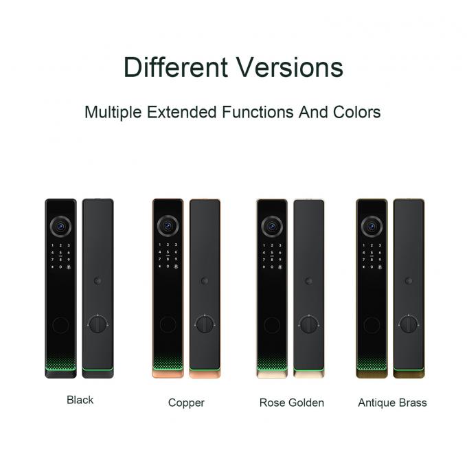 Liliwise Full Automatic Luxury Electronic Smart Entry Door Locks Wifi Ble Fingerprint Tuya TTlock Smart Door Lock dengan Kamera 4