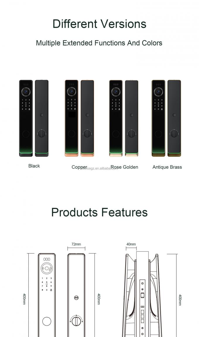 Liliwise Waterproof Fingerprint Smart Lock Ttlock Tuya Face Recognition Wifi 3D Smart Door Lock Dengan Kamera Wifi 16