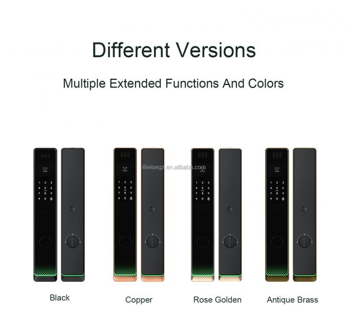 Liliwise Tuya Keamanan Rumah Kunci Pintu Depan Kunci Luar Digital Sidik Jari Keamanan Waterproof Pengakuan Wajah Kunci Pintar 6