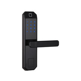 Hitam Smart Electronic Door Locks Zinc Alloy Fingerprint Kombinasi WiFi Cylinder