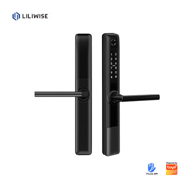 Liliwise Waterproof Tuya APP WiFi BLE Fingerprint Smart Lock Slim Door Lock untuk Profil Sempit Pintu Aluminium Pintu Kayu