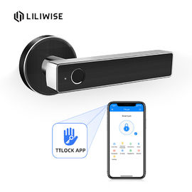 Smart Digital Fingerprint Door Lock, Black Zinc Alloy Door Handle Lock