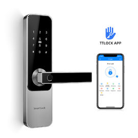 Kombinasi Zinc Alloy Fingerprint Door Handle Lock Kontrol Tunggal Chip Drive Motor