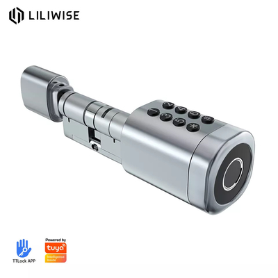Adjustable WiFi BLE Digital Door Lock Smart Cylinder dengan Mechanical Key