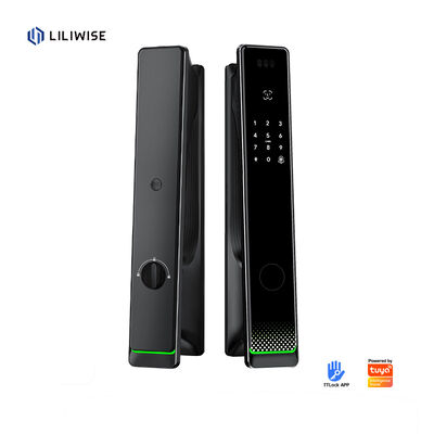 Liliwise Tuya Keamanan Rumah Kunci Pintu Depan Kunci Luar Digital Sidik Jari Keamanan Waterproof Pengakuan Wajah Kunci Pintar