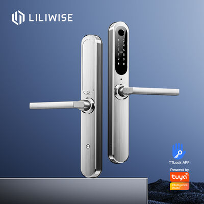 Liliwise Custom Security Elektronik Waterproof Ip66 Digital Ttlock Tuya Wifi Sidik jari Sliding Slim Smart Door Lock