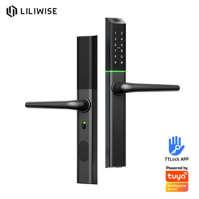 Liliwise Adjustable Cylinder Position Ultra-slim Smart Locks Aluminum Digital Electronic Smart Door Lock for 72mm 85mm 90mm 92mm