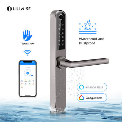 Smart Room Door Locks Aluminium Modern Stainless Steel Untuk Rumah Tangga / Pusat Perbelanjaan