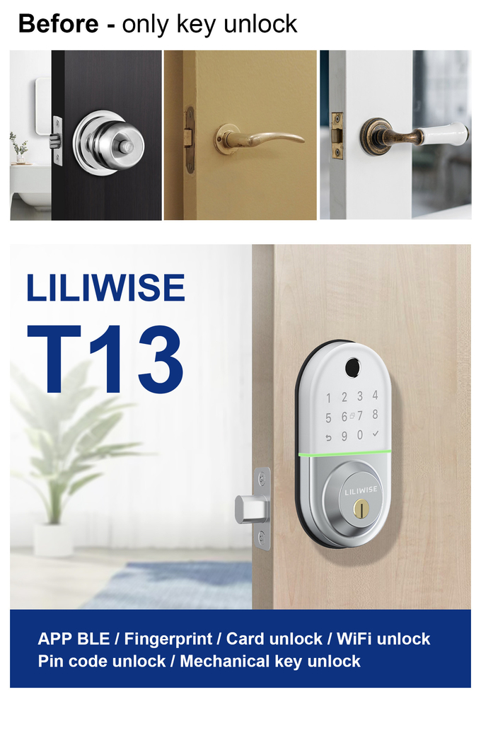 Inteligente Bluetooth Digital Door Lock Untuk Apartemen Hotel 5