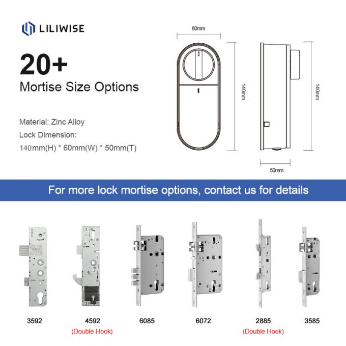 Liliwise OEM ODM Retrofit Smart Lock Kunci Pintu Digital Kunci Pintu Pintu Pintu Pintar Elektronik Bermotor Fits Silinder Profil UE 2