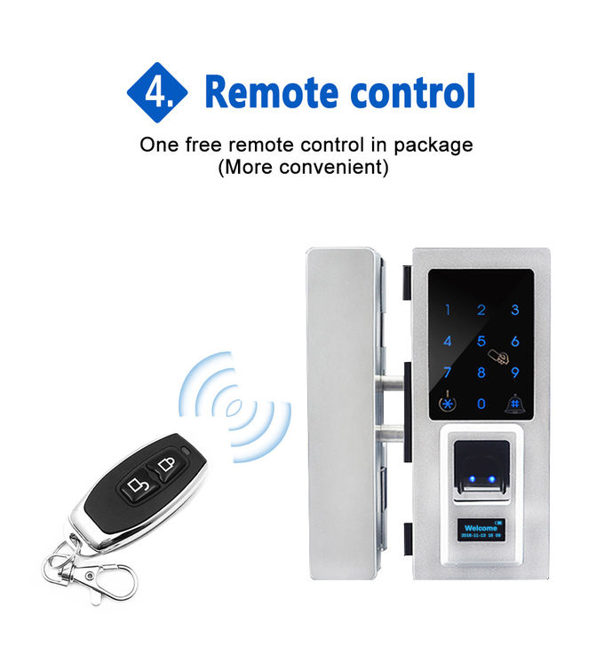 Paduan Seng Cerdas Remote Control Jari Sentuh Kunci Pintu Untuk Kantor Mudah Dioperasikan 4